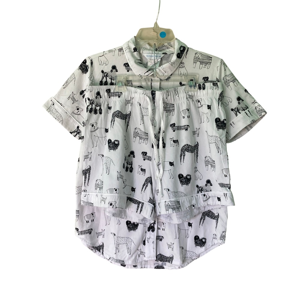 The Company Store Dog Pajama Short Set Novelty Cotton Modal Soft Lounge (Size L)